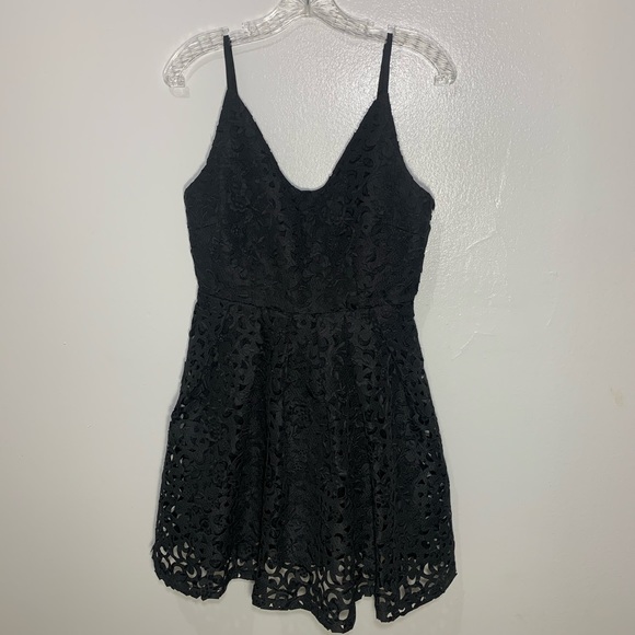 Revolve Lucy Paris Laser Cut Dress in Black - Picture 5 of 11